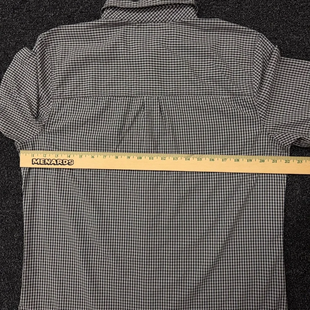 The North Face Mens Large Short Sleeve Button Down‎ Gingham Shirt Black White L